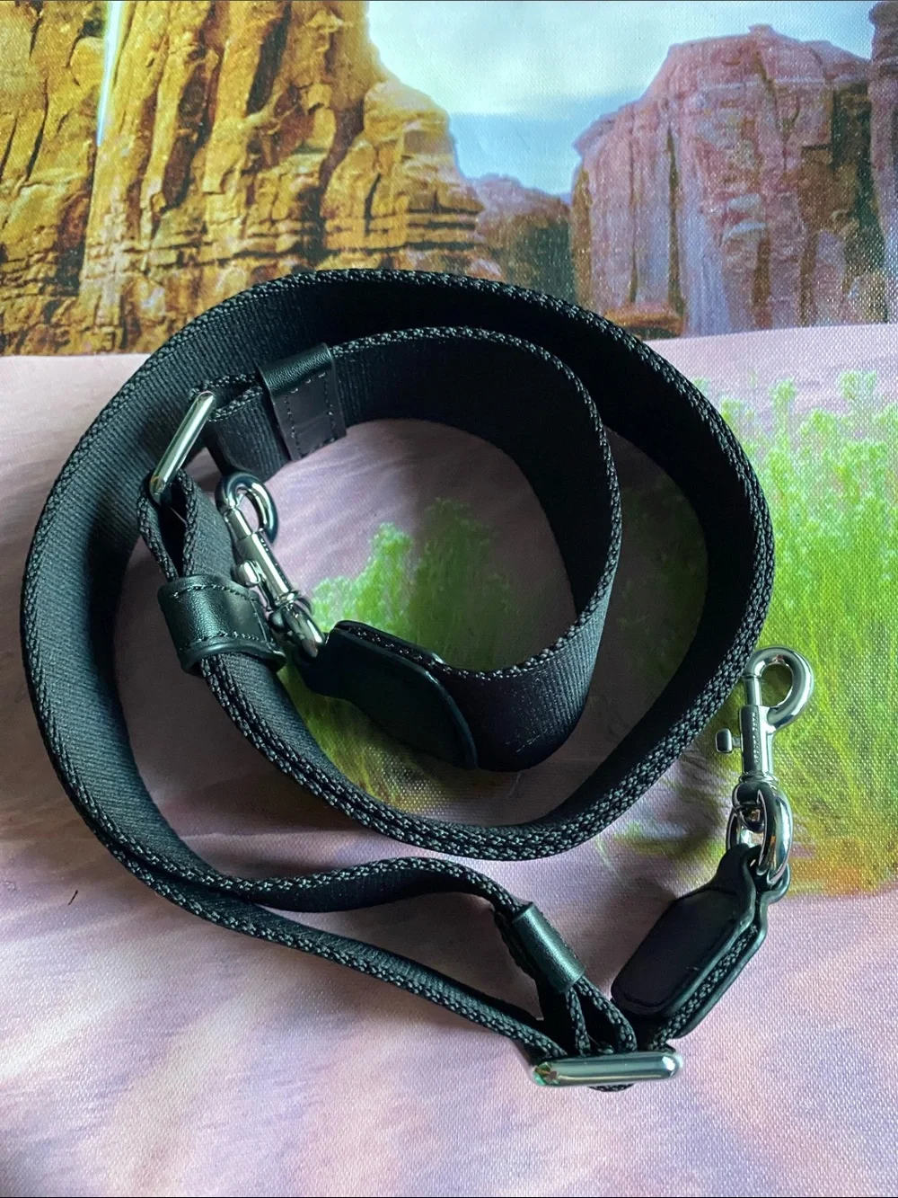 Marc By Marc Jacobs Black Adjustable Strap with Silver Hardware.